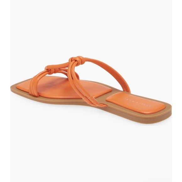 Azalea Wang Stetson-Orange Tubular Straps Flat Sandal, 7 - Picture 2 of 8